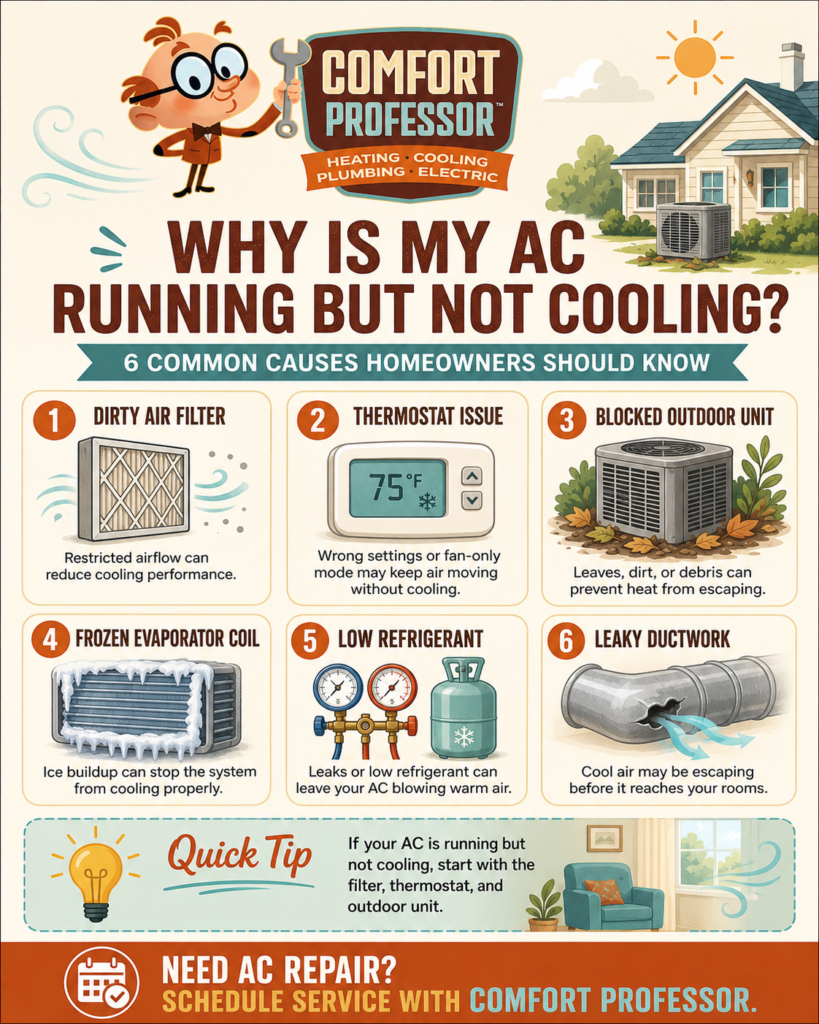 Why is my AC running but not cooling
