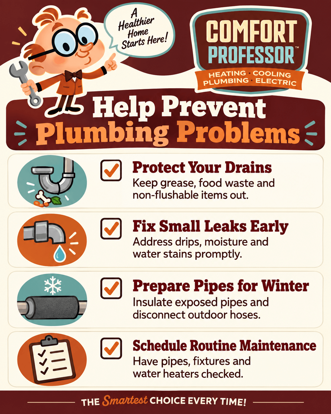 Help prevent plumbing problems